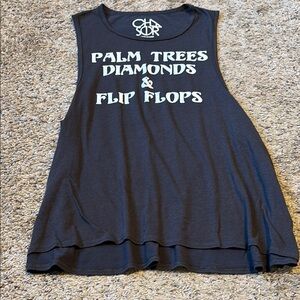 Chaser Black Sleeveless Graphic Top